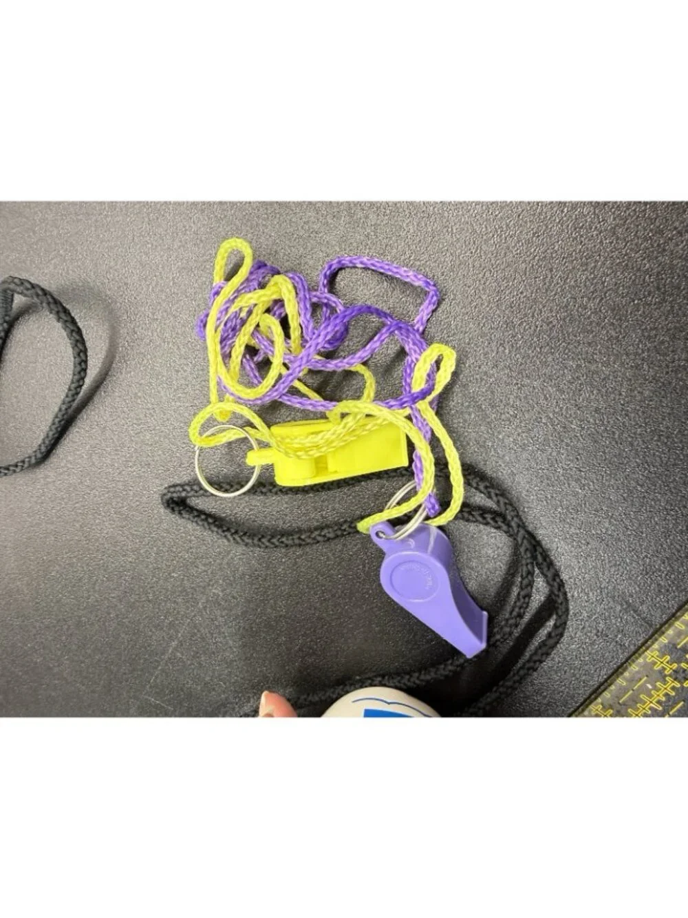 Lot Of 2 Vintage Cummins Promo Plastic Storage Waterproof Case Lanyard Whistles